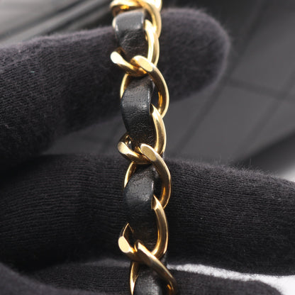 マトラッセ Wフラップ Wチェーンショルダーバッグ ラムスキン ブラック ゴールド金具 シャネル バッグ CHANEL