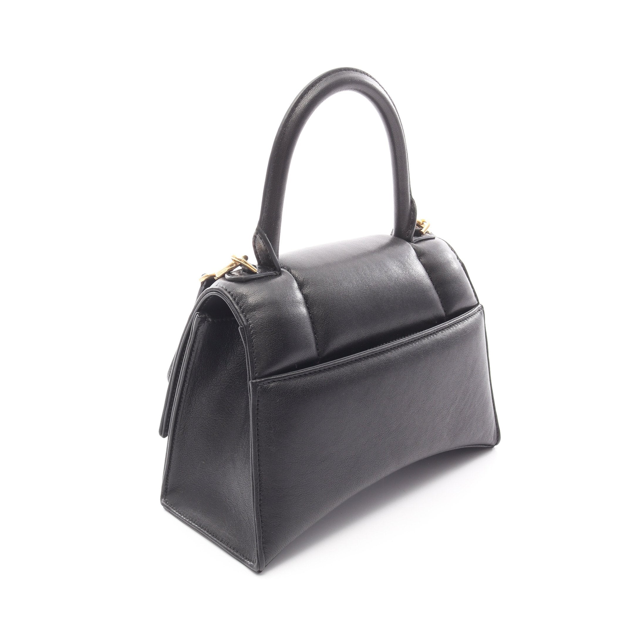 アワーグラス スモール ハンドバッグ レザー ブラック 2WAY