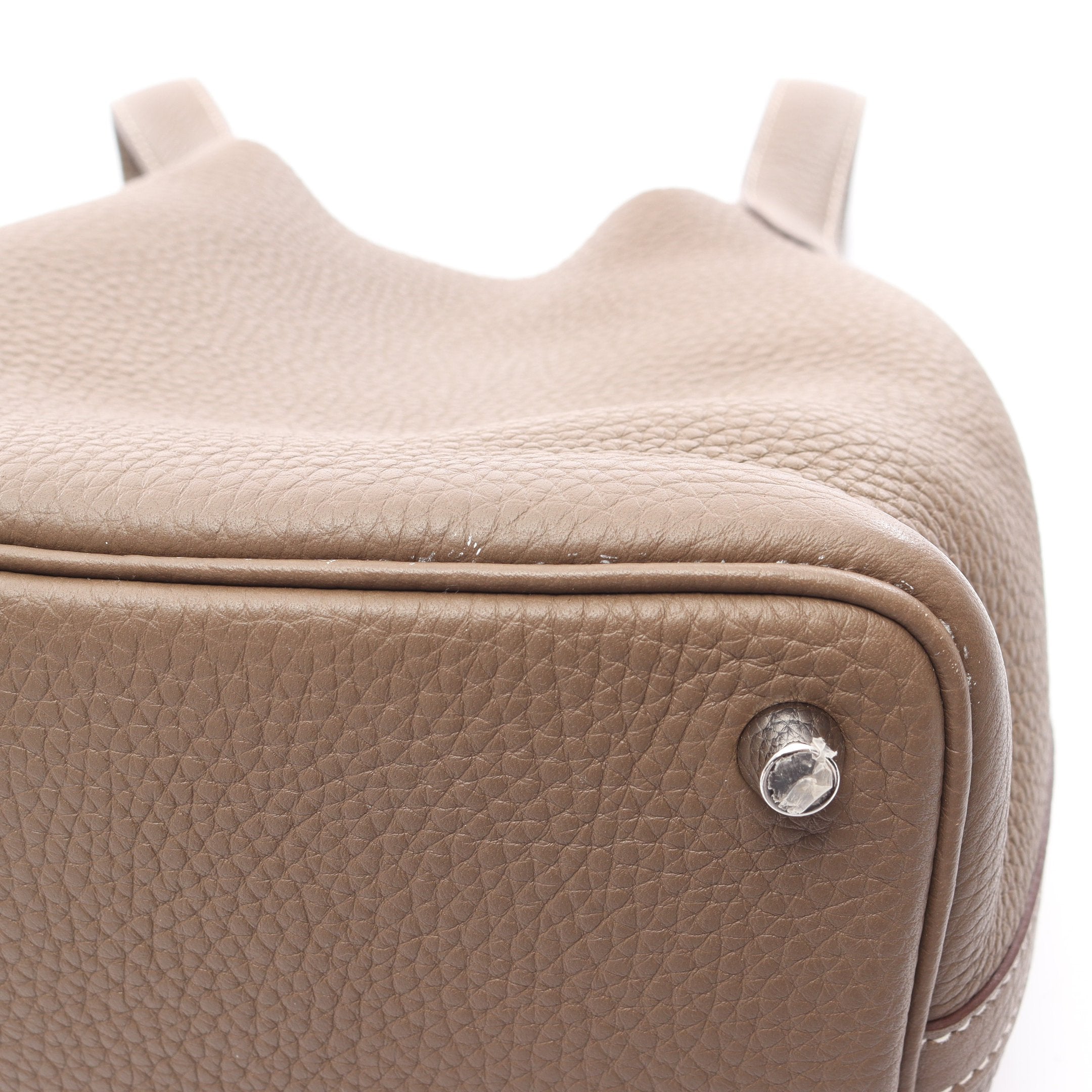 ピコタンロックPM エトゥープ ハンドバッグ トリヨンクレマンス グレー