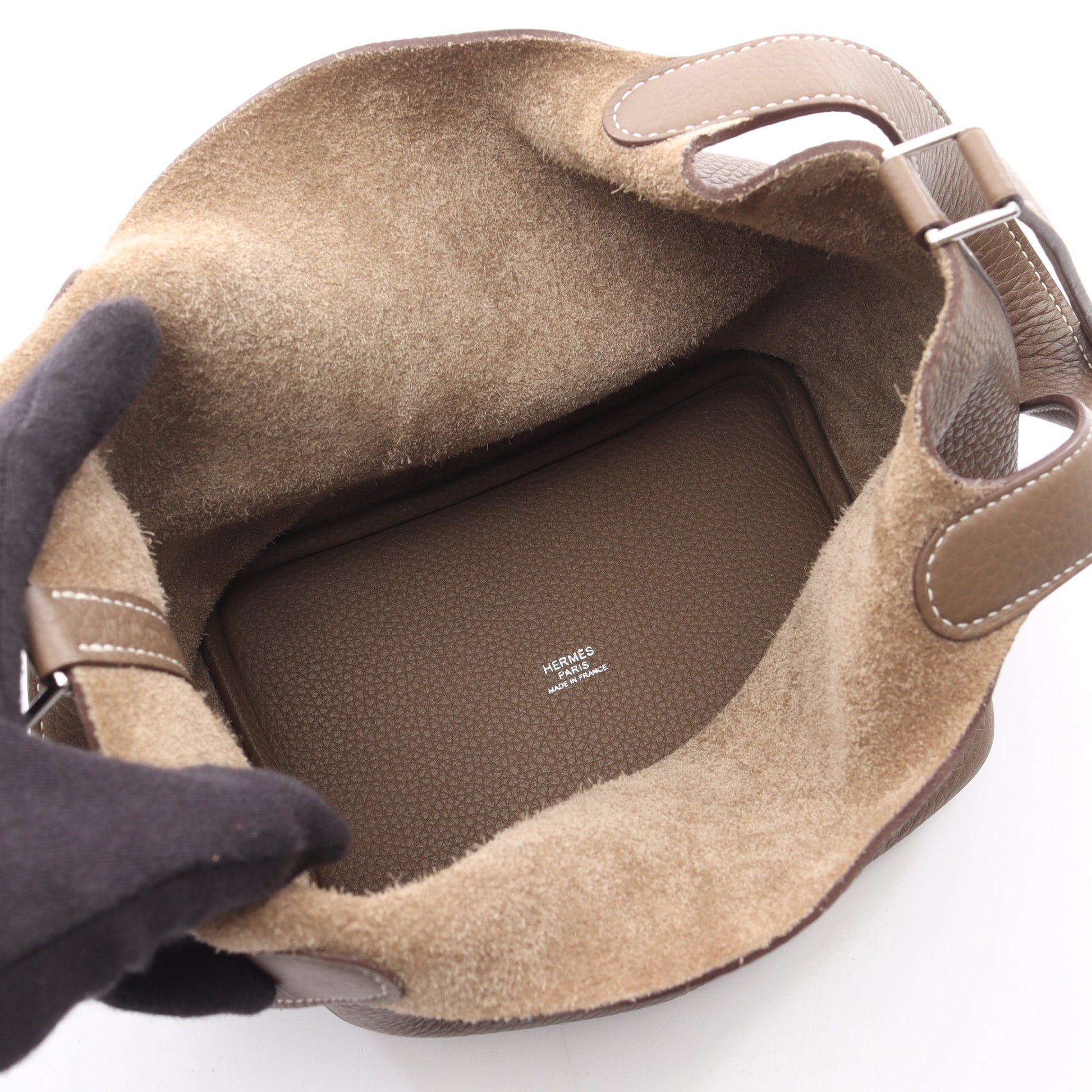 ピコタンロックPM エトゥープ ハンドバッグ トリヨンクレマンス グレーブラウン シルバー金具 U刻印 エルメス バッグ HERMES