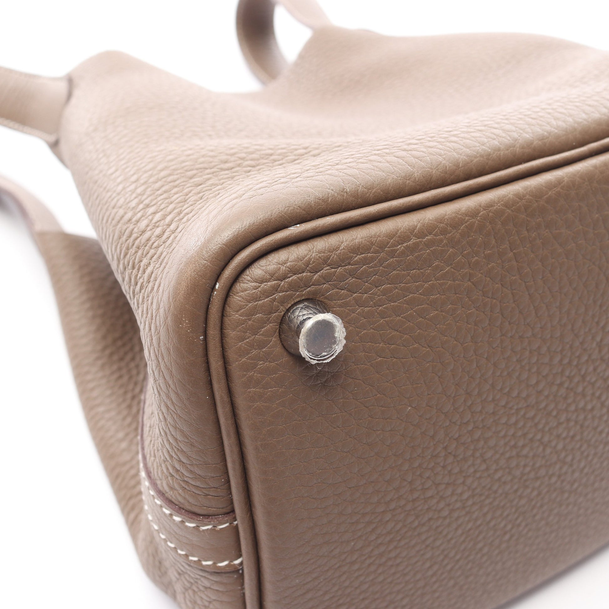 ピコタンロックPM エトゥープ ハンドバッグ トリヨンクレマンス グレーブラウン シルバー金具 U刻印 エルメス バッグ HERMES