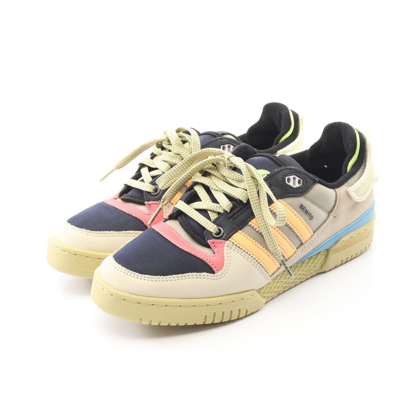 adidas × Bad Bunny Forum Powerphase スニーカー ファブリック ヌバック ベージュ マルチカラー アディダス シューズ adidas