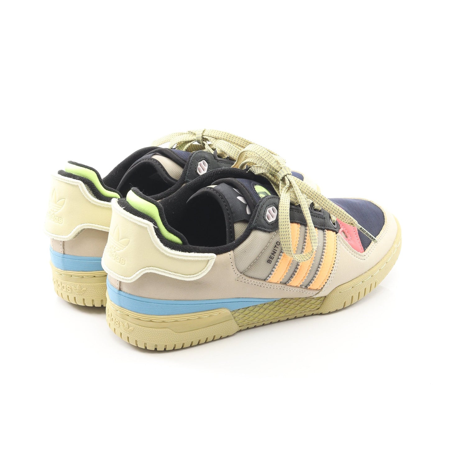 adidas × Bad Bunny Forum Powerphase スニーカー ファブリック ヌバック ベージュ マルチカラー アディダス シューズ adidas