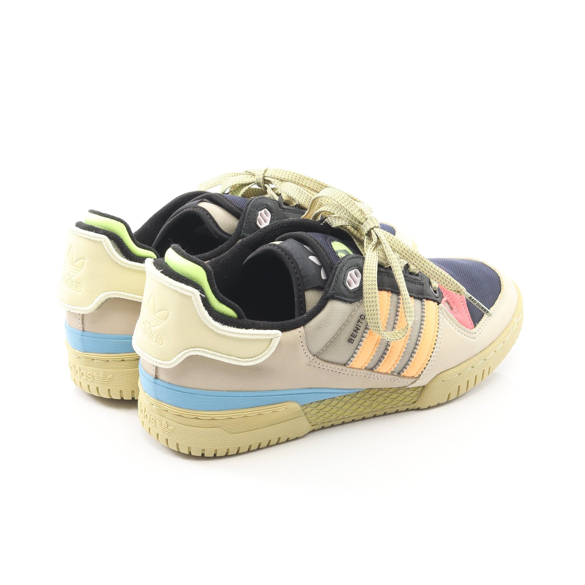 adidas × Bad Bunny Forum Powerphase スニーカー ファブリック ヌバック ベージュ マルチカラー アディダス シューズ adidas