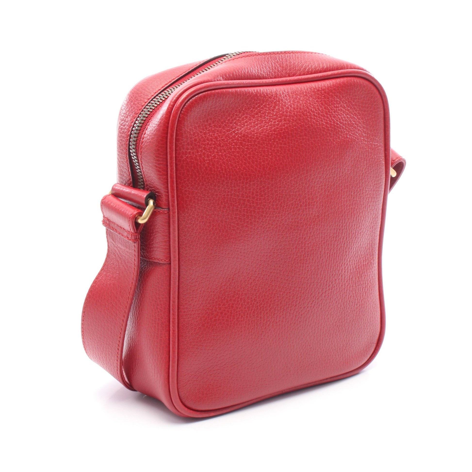 グッチプリント ショルダーバッグ レザー レッド グッチ バッグ GUCCI