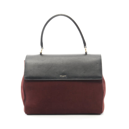 サック ムジーク ハンドバッグ スエード レザー ボルドー ブラック サンローランパリ バッグ SAINT LAURENT PARIS