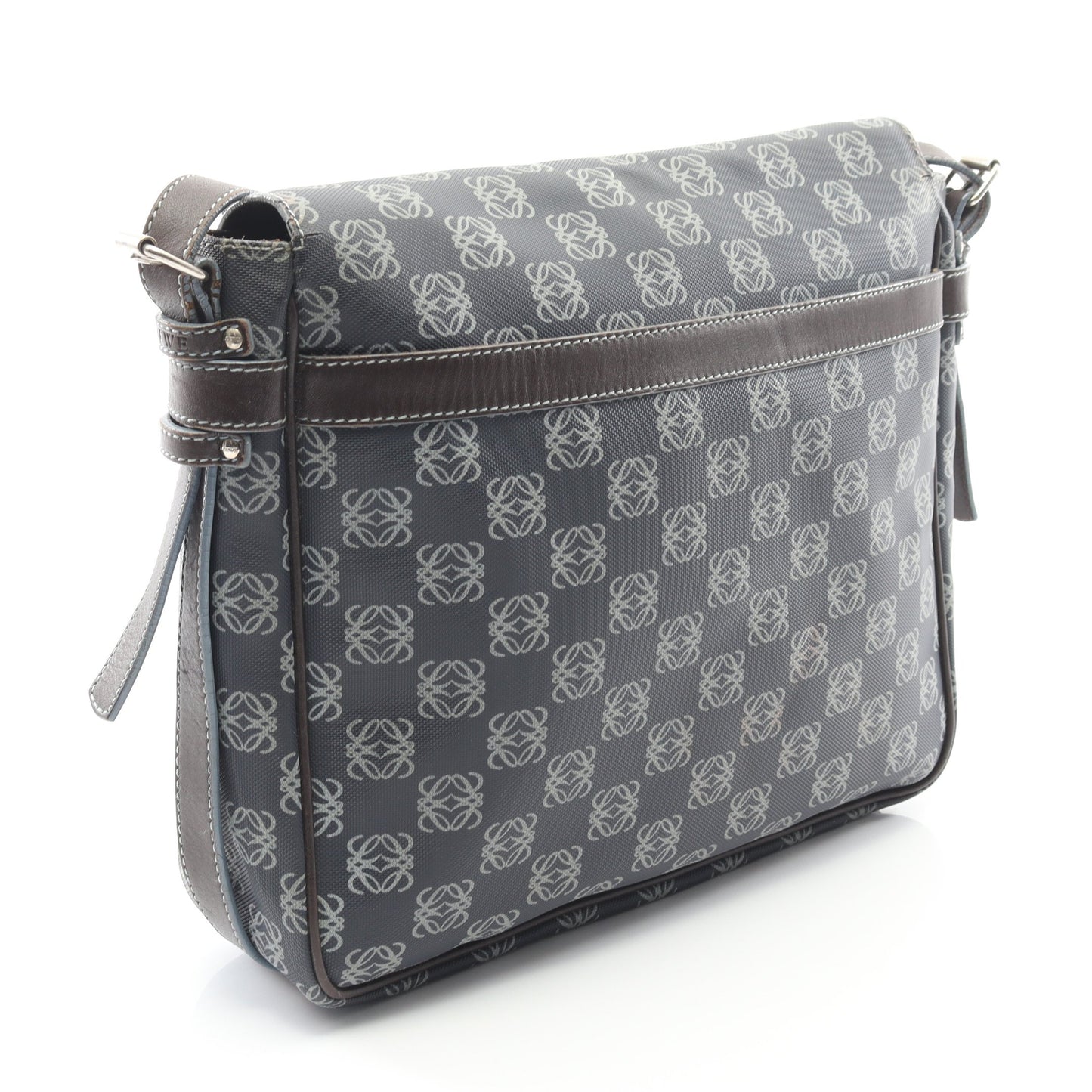 アナグラム ショルダーバッグ PVC レザー ブルーグレー ダークブラウン ロエベ バッグ LOEWE