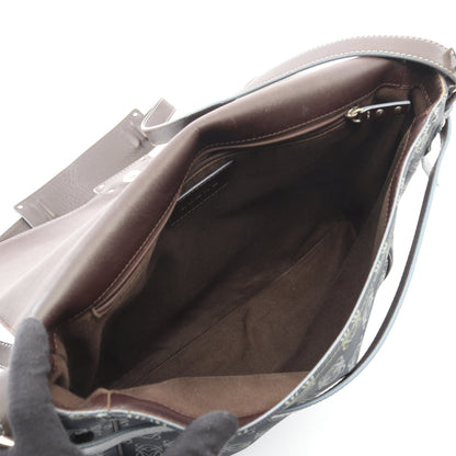 アナグラム ショルダーバッグ PVC レザー ブルーグレー ダークブラウン ロエベ バッグ LOEWE