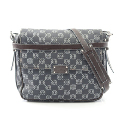 アナグラム ショルダーバッグ PVC レザー ブルーグレー ダークブラウン ロエベ バッグ LOEWE