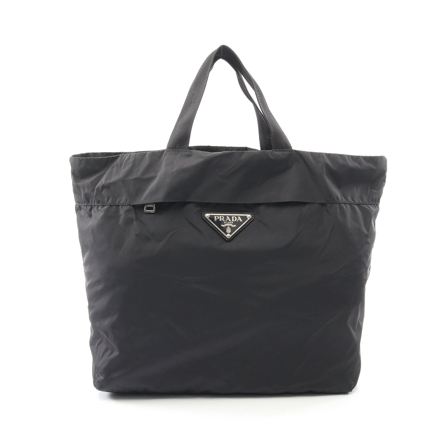 ハンドバッグ トートバッグ ナイロン ブラック 三角プレート プラダ バッグ PRADA