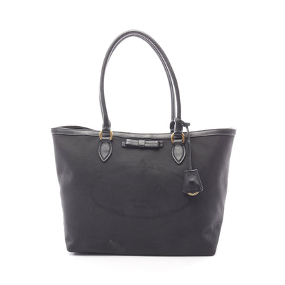 LOGO JACQUARD ロゴジャガード ショルダーバッグ トートバッグ キャンバス レザー ブラック リボン プラダ バッグ PRADA
