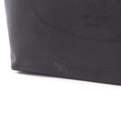 LOGO JACQUARD ロゴジャガード ショルダーバッグ トートバッグ キャンバス レザー ブラック リボン プラダ バッグ PRADA