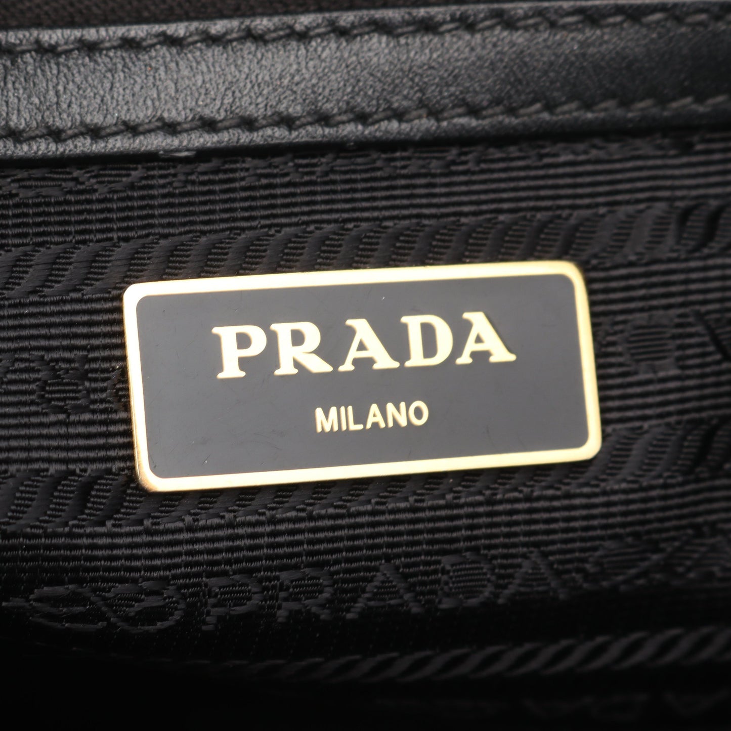 LOGO JACQUARD ロゴジャガード ショルダーバッグ トートバッグ キャンバス レザー ブラック リボン プラダ バッグ PRADA