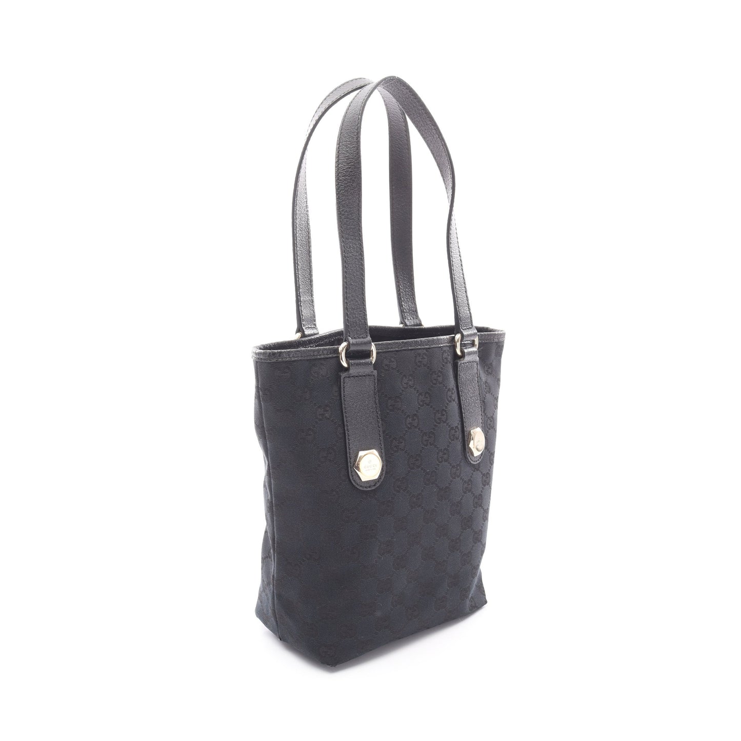 GGキャンバス ハンドバッグ トートバッグ キャンバス レザー ブラック グッチ バッグ GUCCI