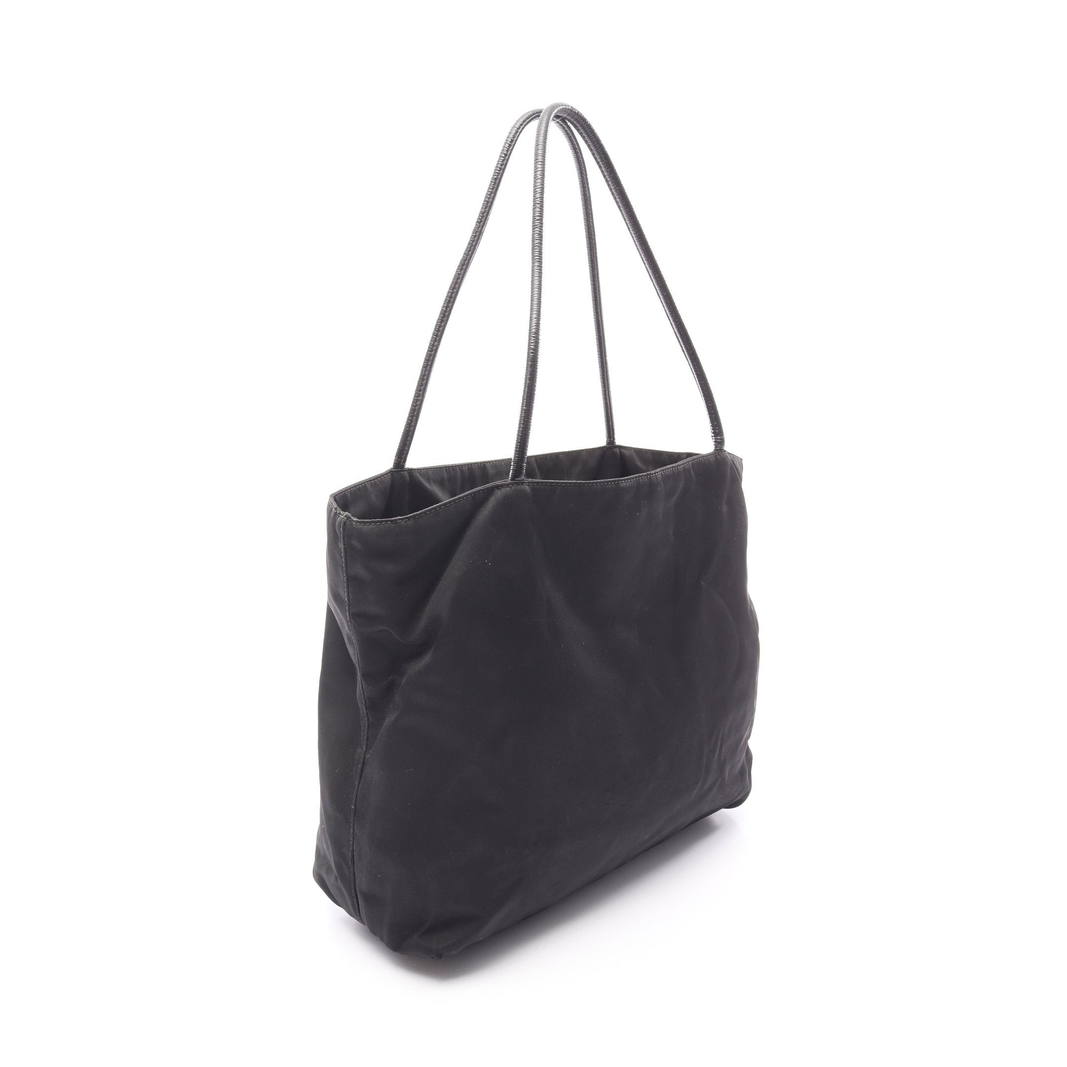 トライアングルロゴ ハンドバッグ トートバッグ ナイロン エナメル