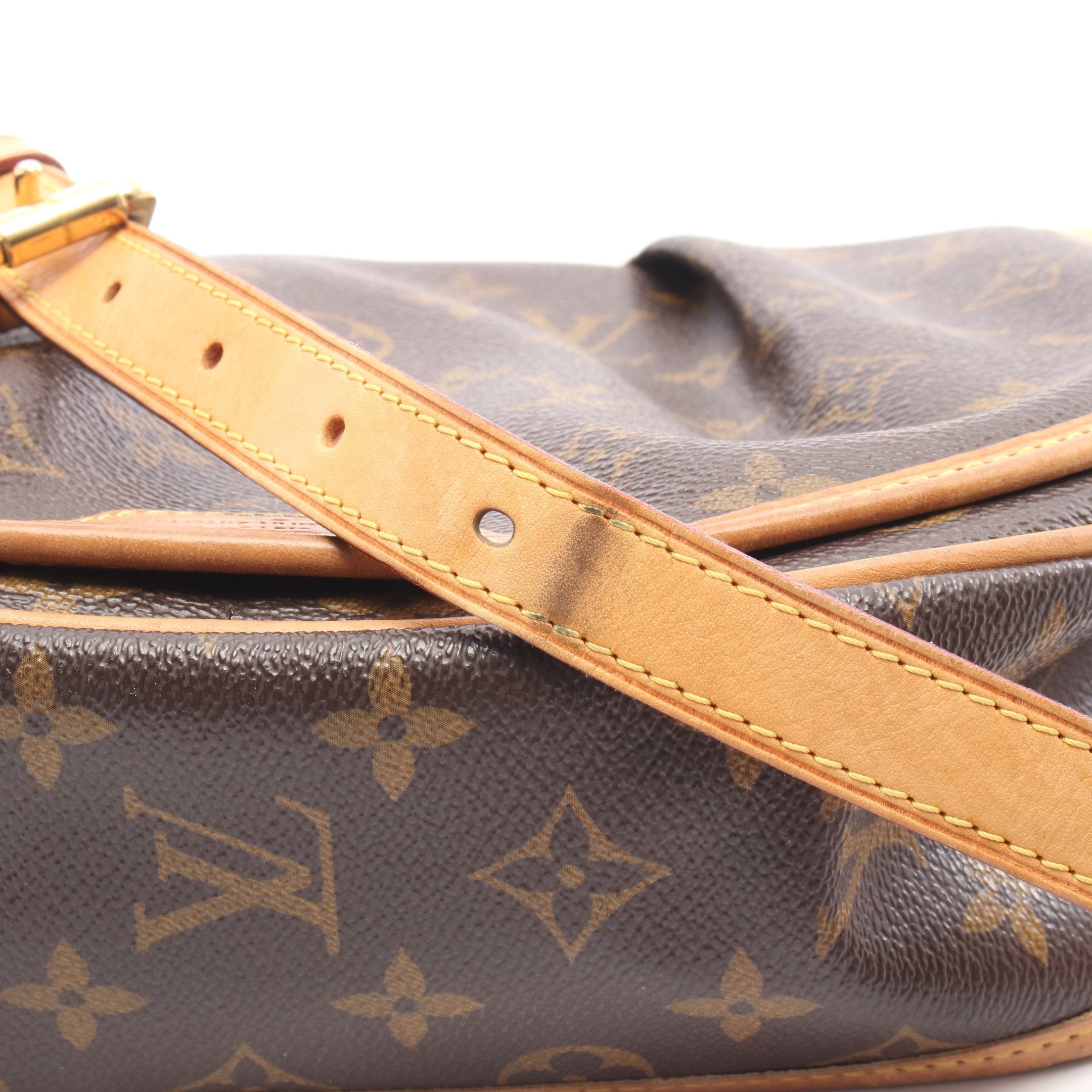 メニルモンタンPM モノグラム ショルダーバッグ PVC レザー ブラウン