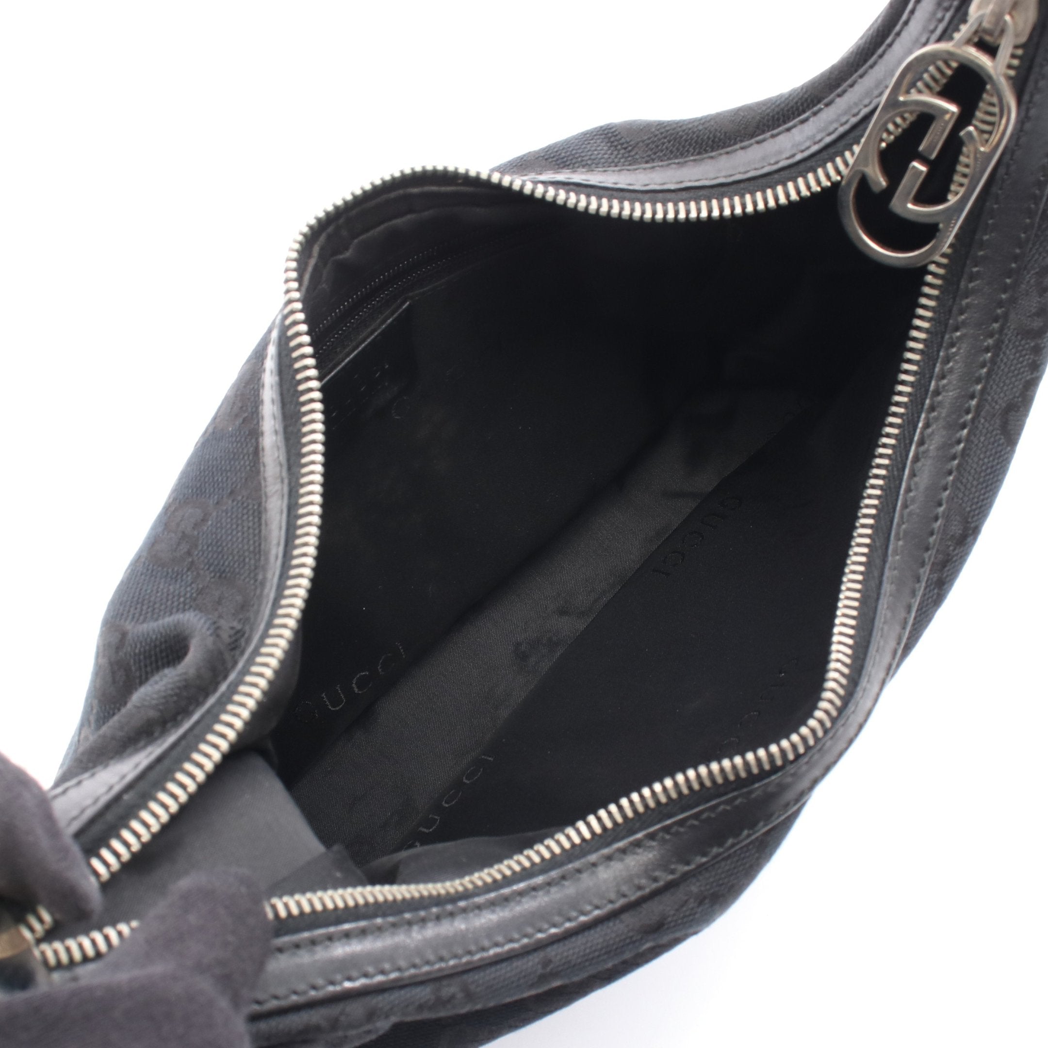 ワンショルダーバッグ キャンバス レザー ブラック グッチ – RECLO