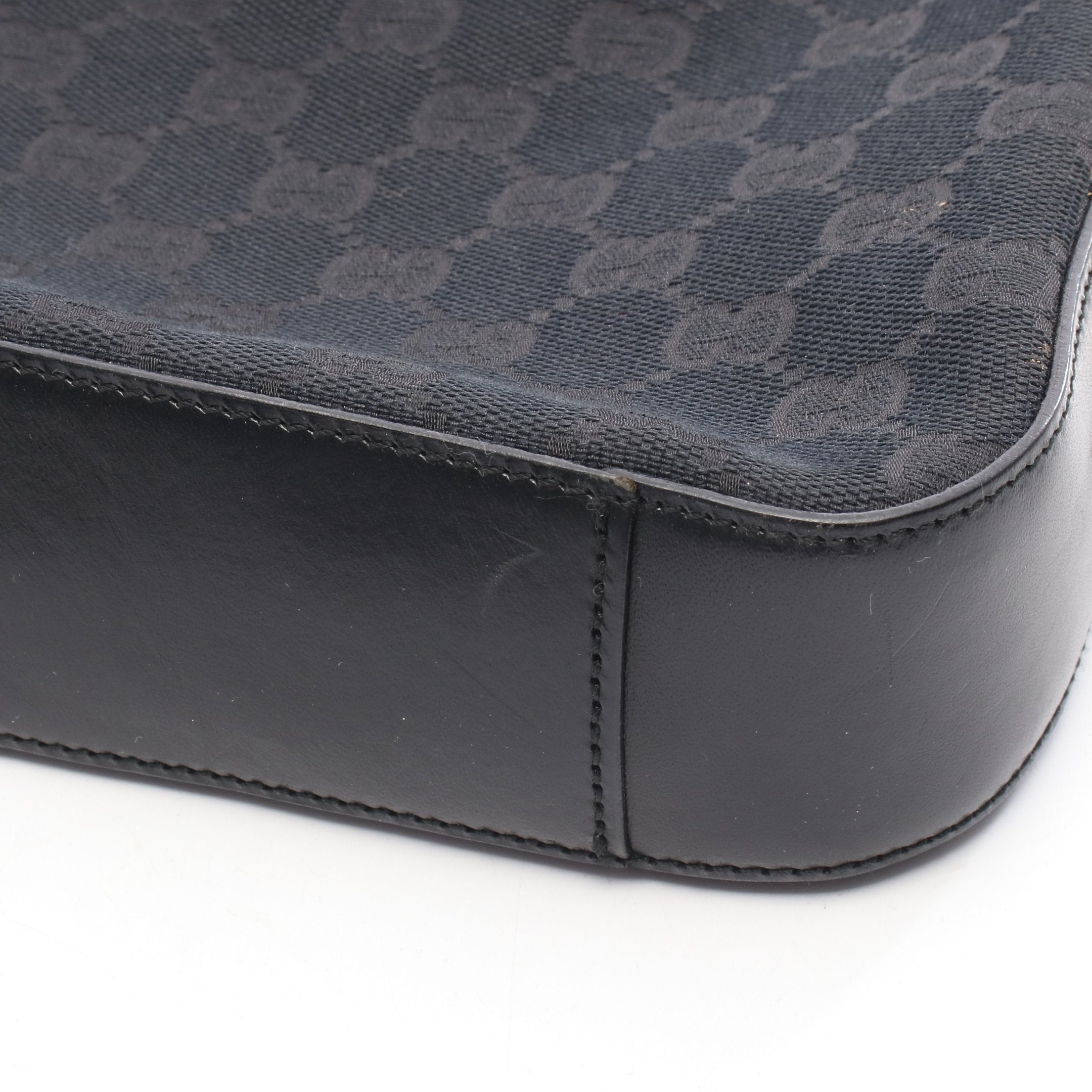 ワンショルダーバッグ キャンバス レザー ブラック グッチ – RECLO