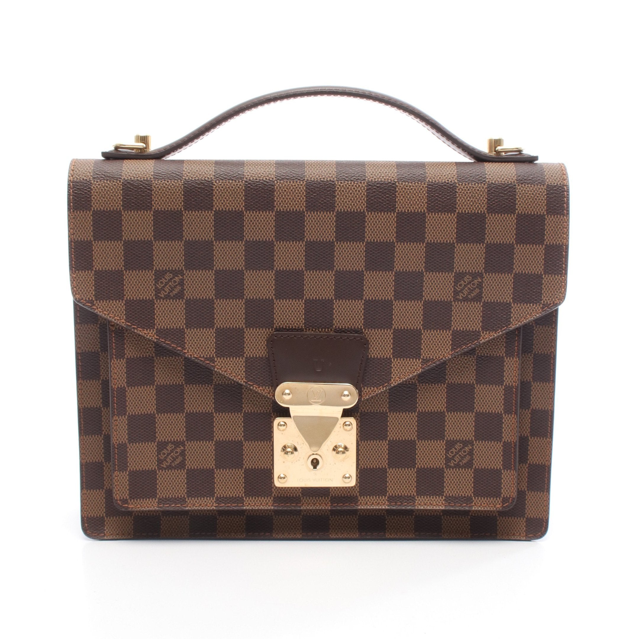 LOUIS VUITTON モノグラム モンソー ハンドバッグ ブラウン PVC LOUIS VUITTON モノグラム モンソー ハンドバッグ ブラウン PVC