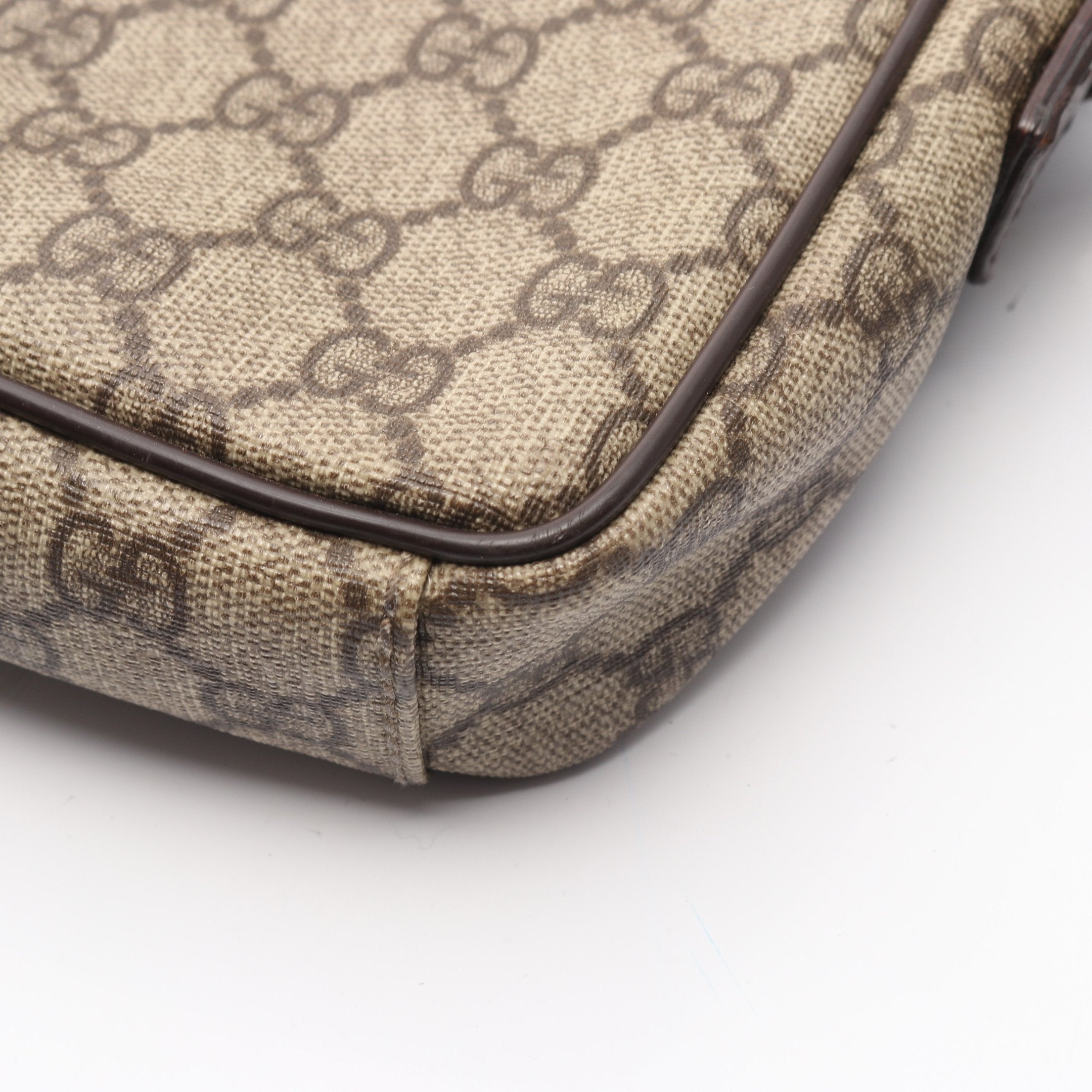 GGスプリーム ショルダーバッグ PVC レザー グレーベージュ ダーク