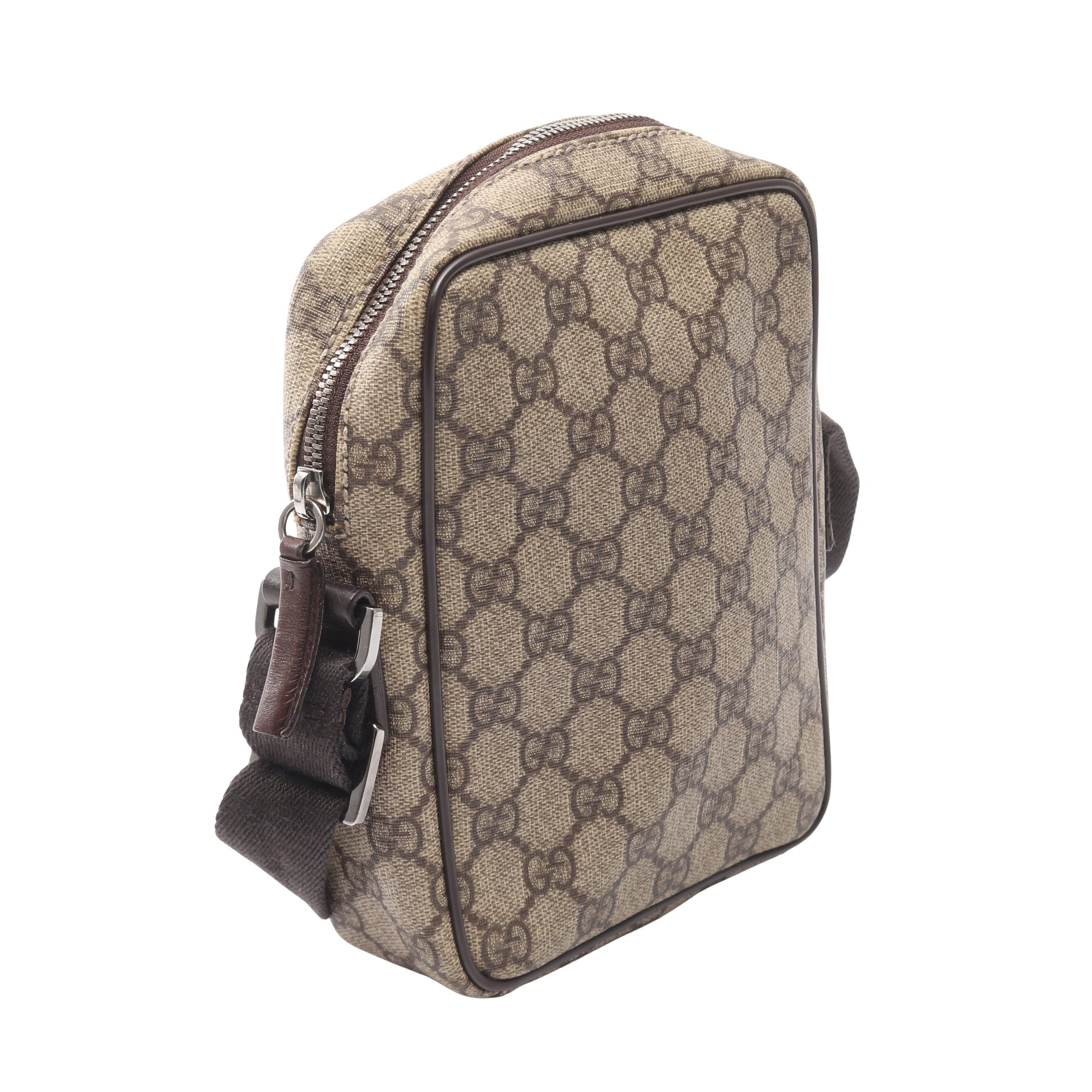 GGスプリーム ショルダーバッグ PVC レザー グレーベージュ ダーク