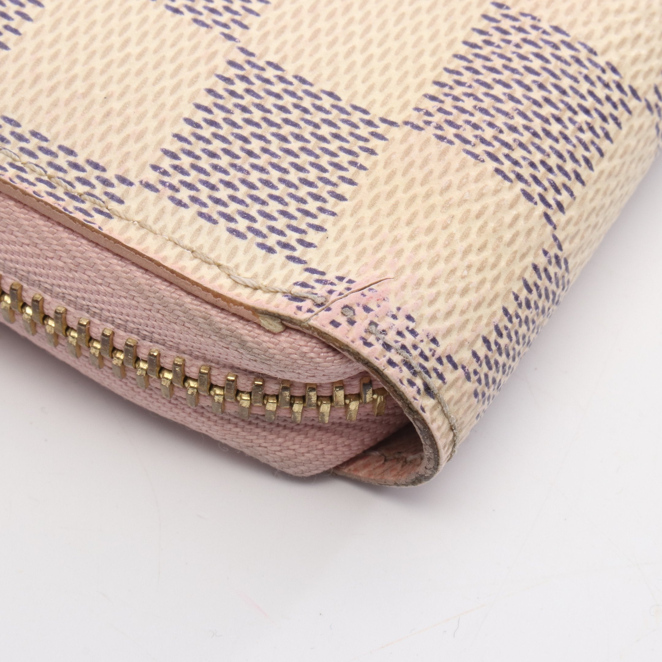 ジッピーウォレット ダミエアズール ローズバレリーヌ ラウンド