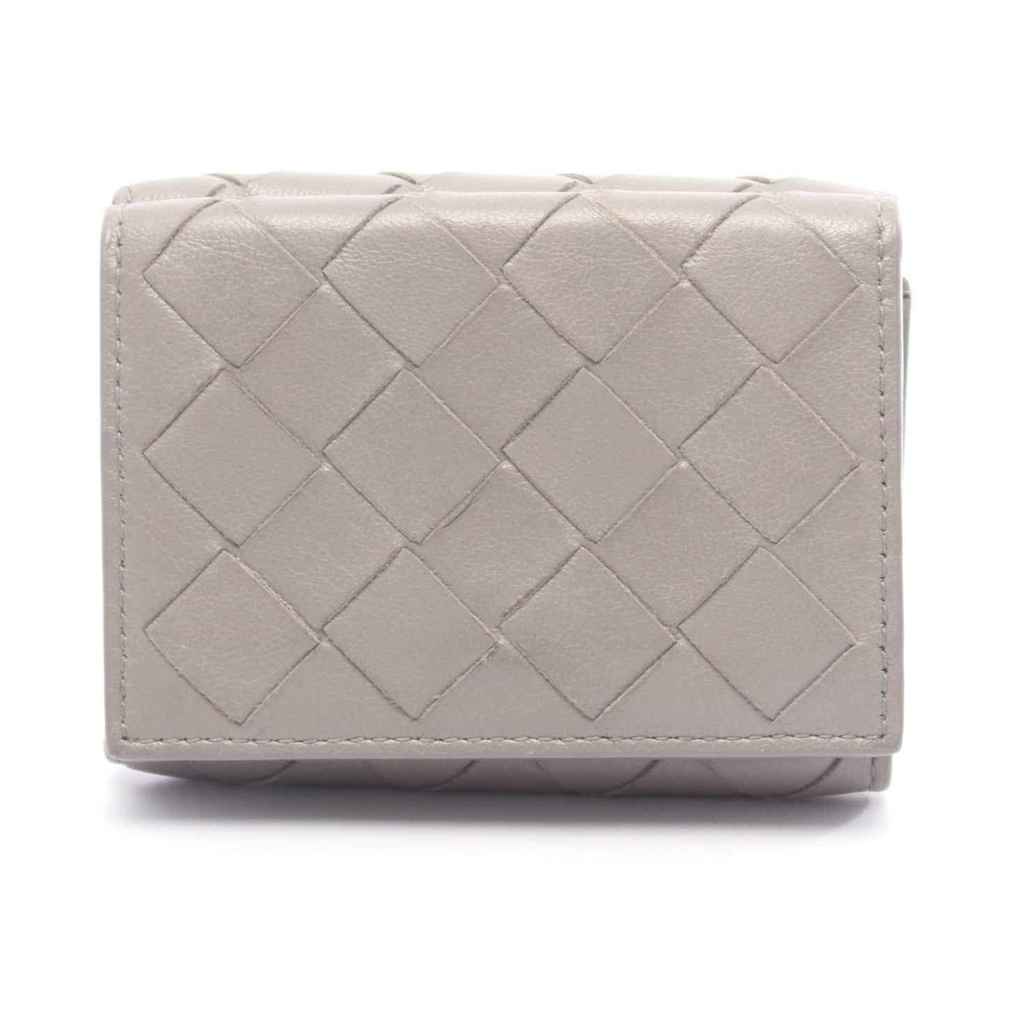 イントレチャート 三つ折り財布 レザー グレー ボッテガヴェネタ 財布・小物 BOTTEGA VENETA