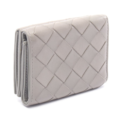 イントレチャート 三つ折り財布 レザー グレー ボッテガヴェネタ 財布・小物 BOTTEGA VENETA