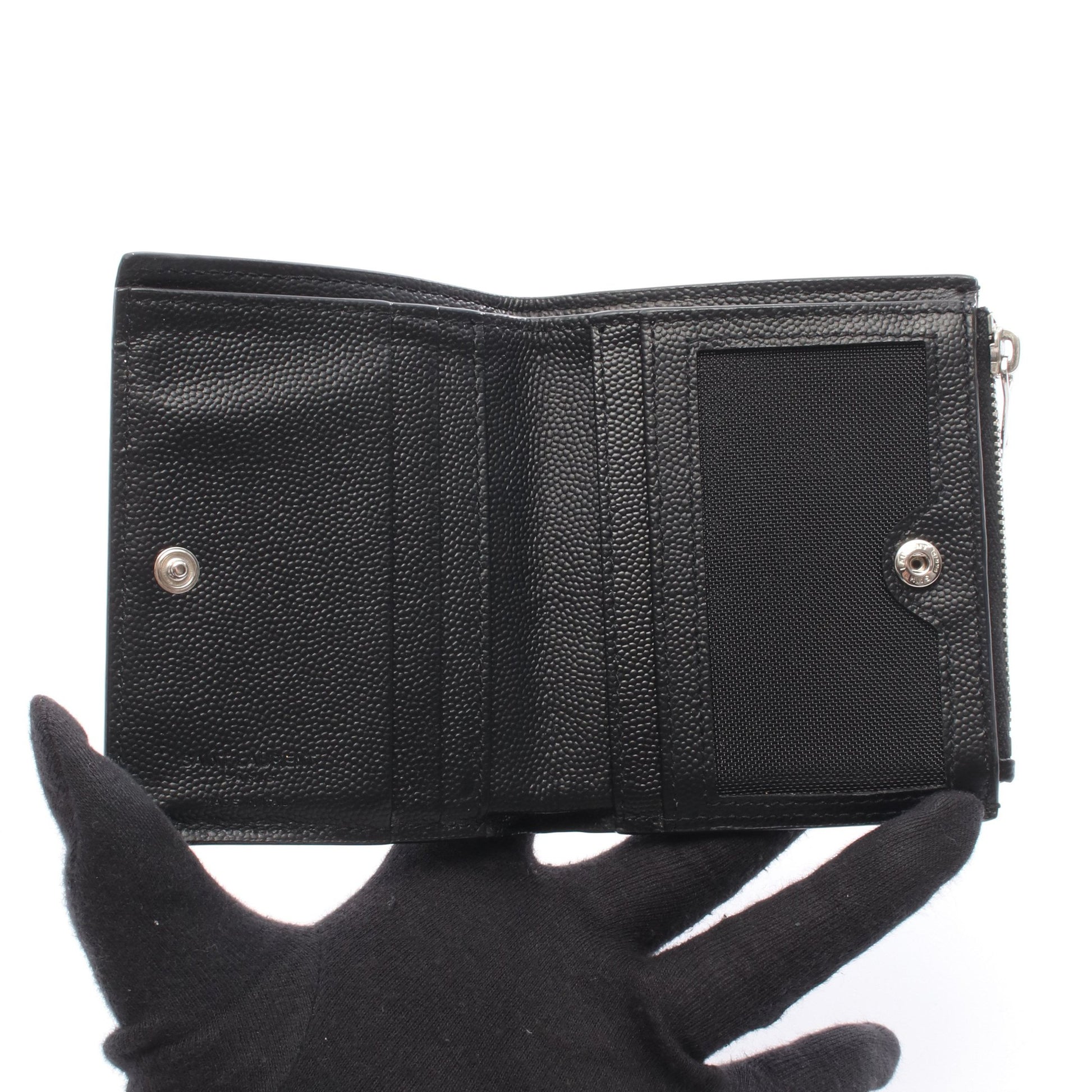 二つ折り財布 レザー ブラック サンローランパリ 財布・小物 SAINT LAURENT PARIS