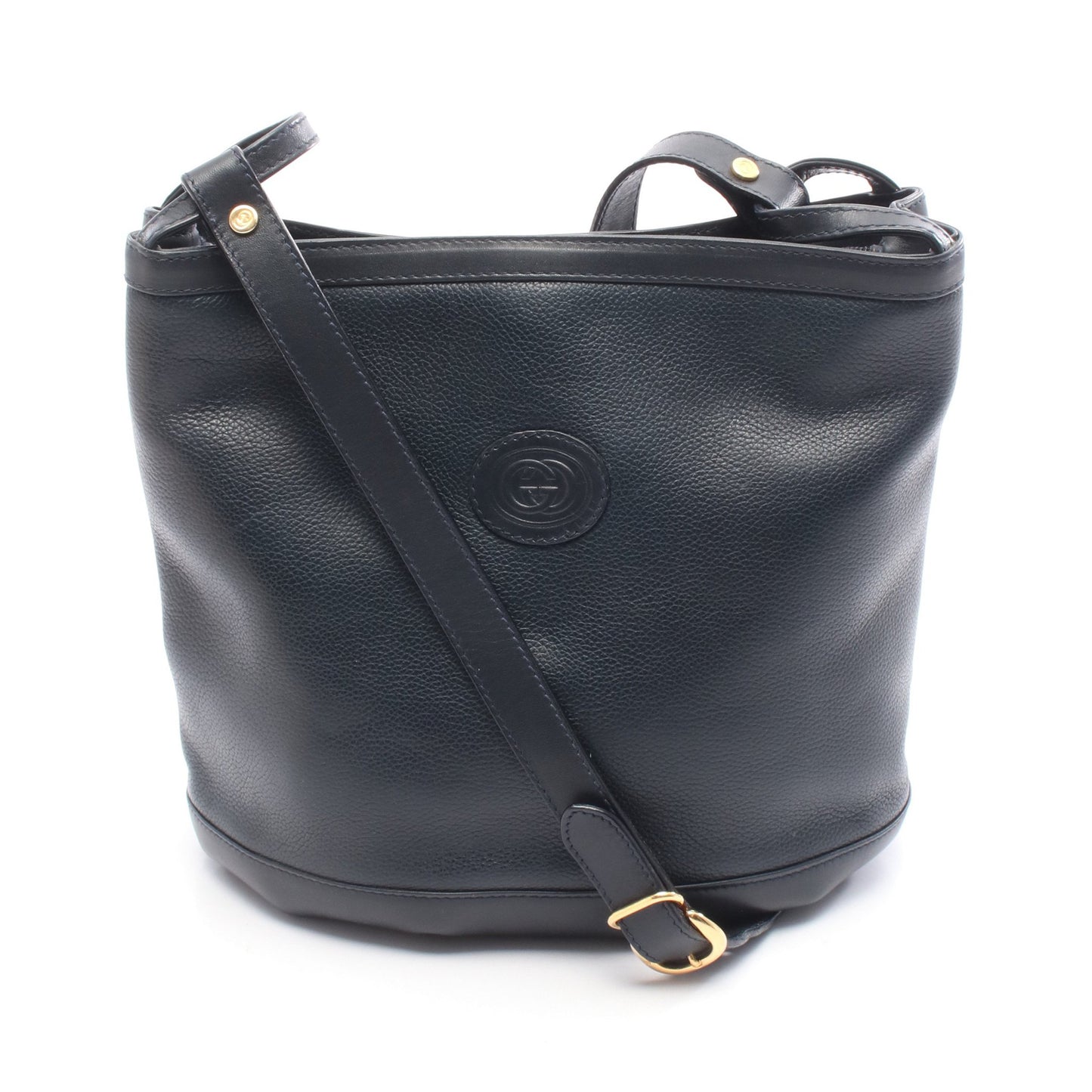 インターロッキングG ショルダーバッグ レザー ネイビー グッチ バッグ GUCCI