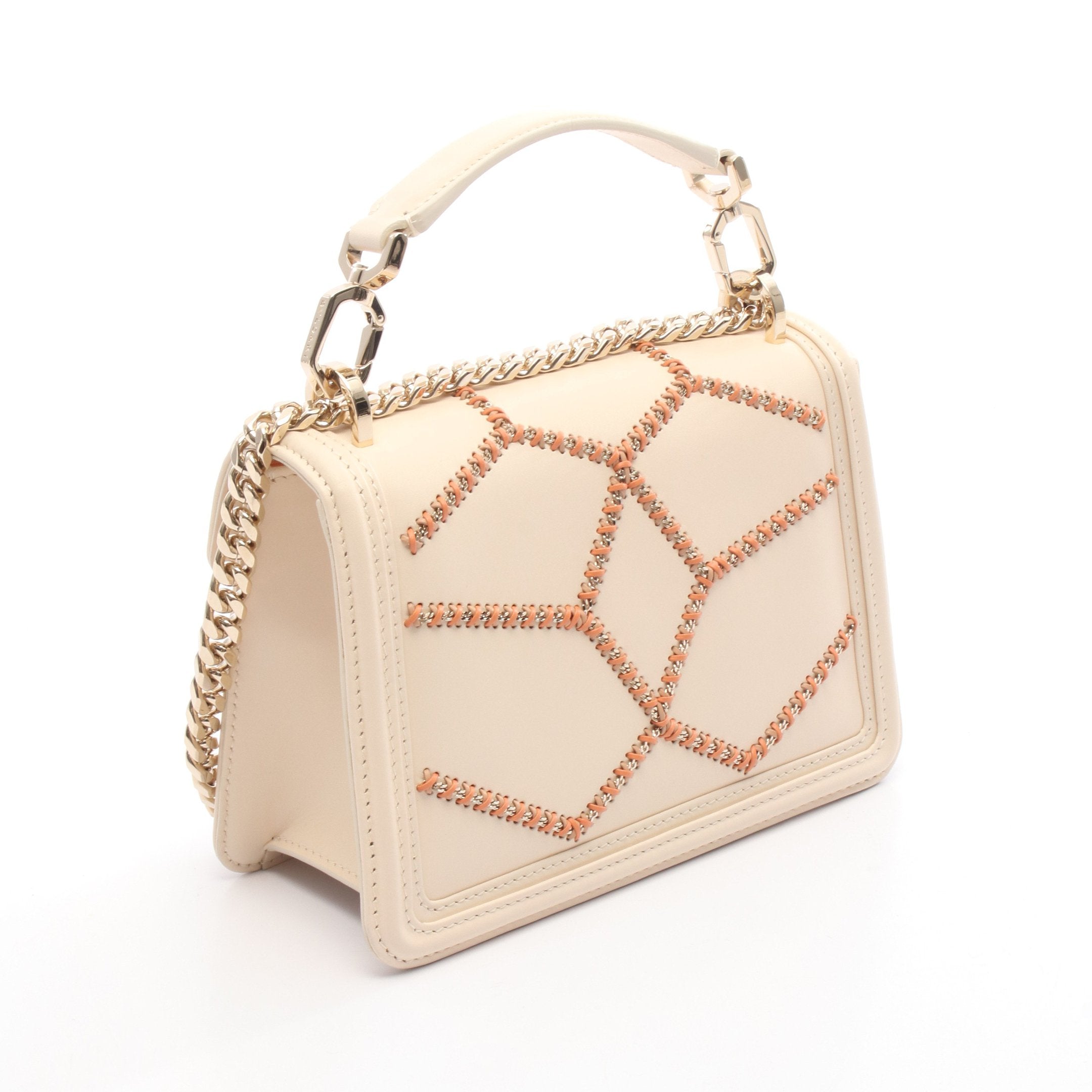 セルペンティ ダイヤモンドブラスト ハンドバッグ レザー アイボリー