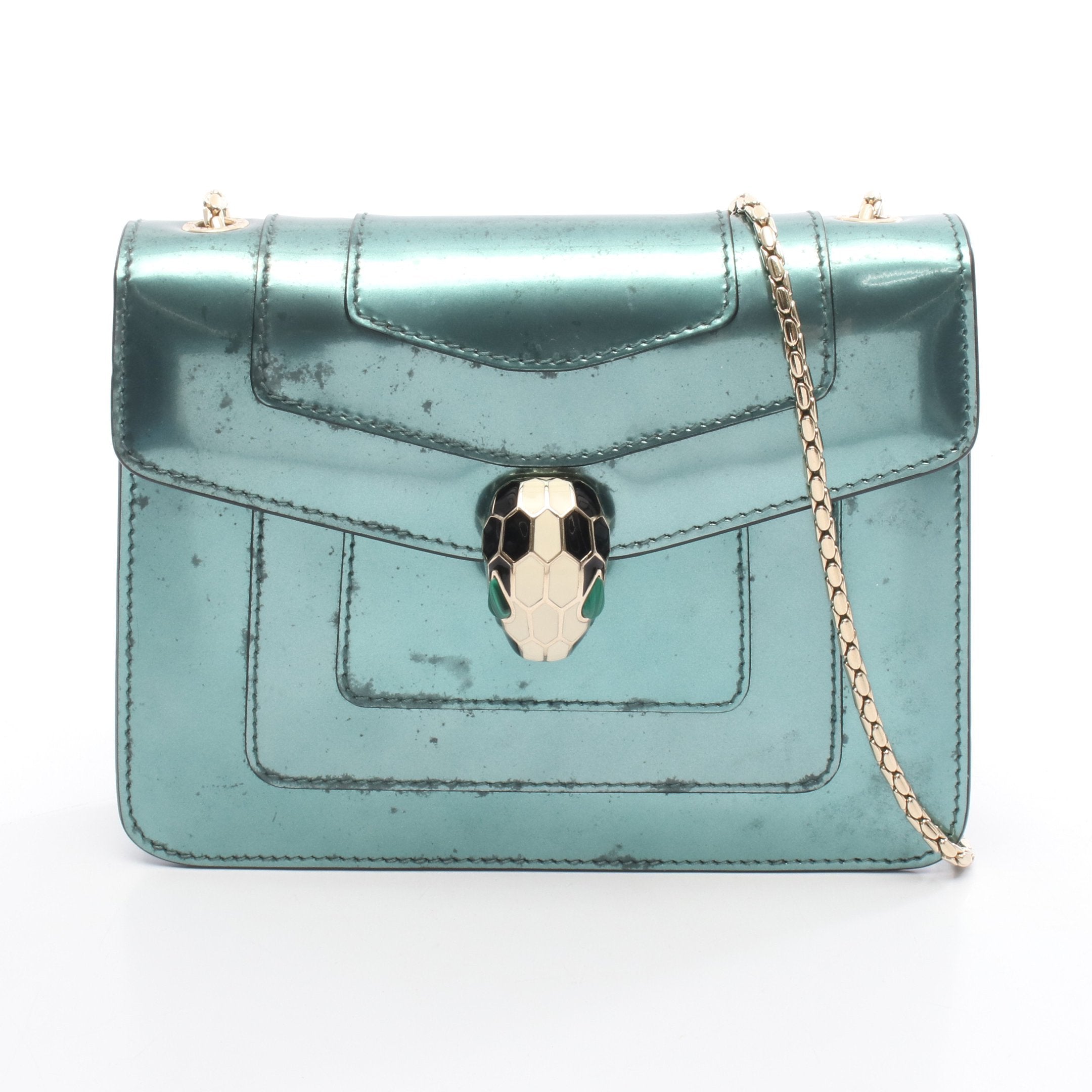 セルペンティ フォーエバー チェーンショルダーバッグ エナメルレザー