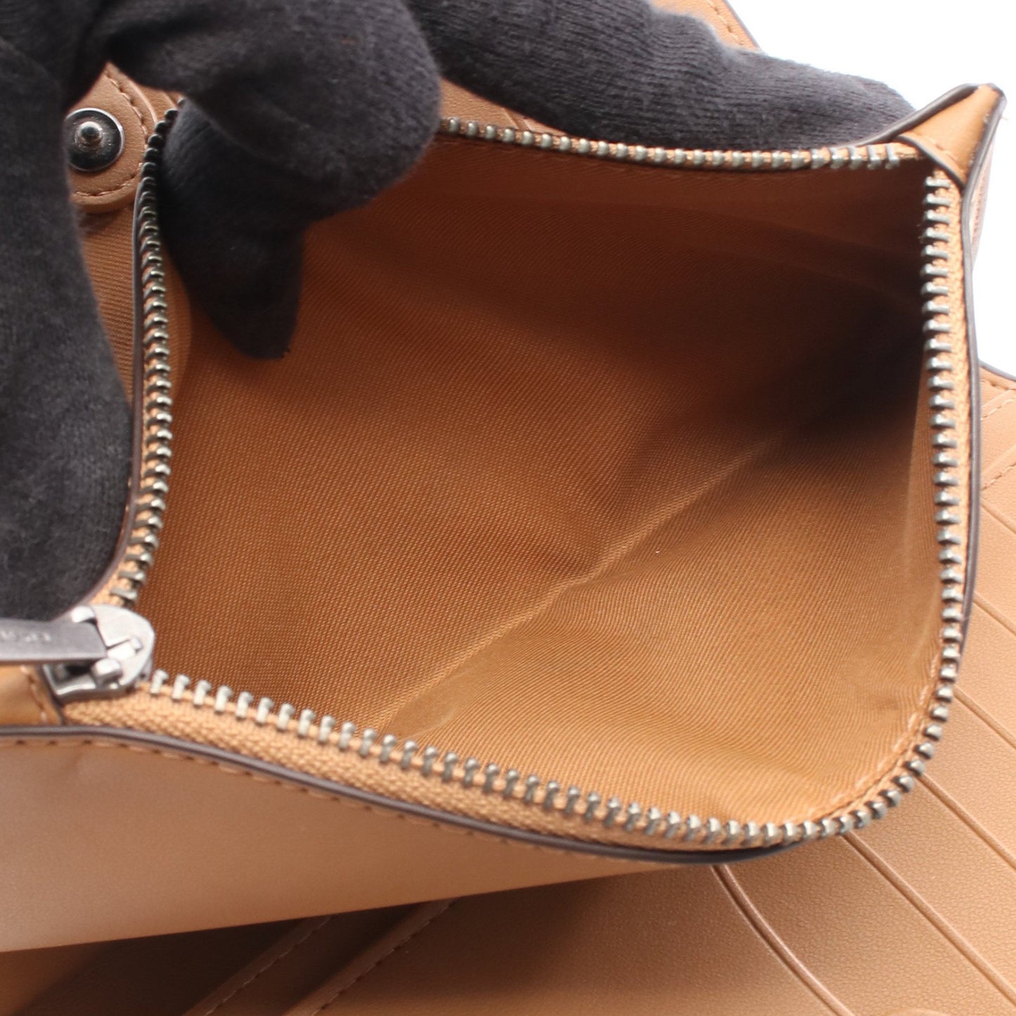 スリムジップウォレット 二つ折り長財布 レザー イエローブラウン コーチ 財布・小物 COACH