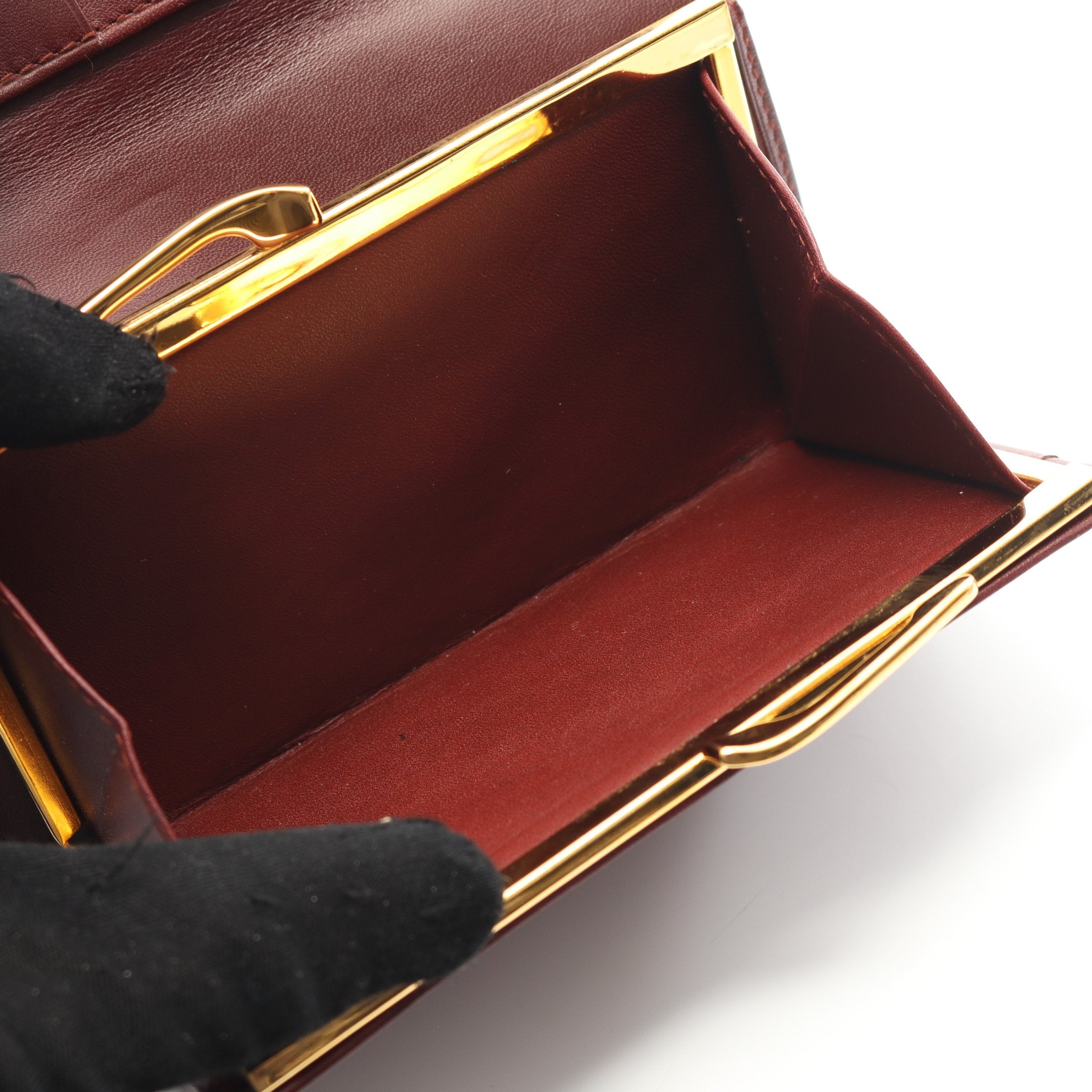 マストライン 三つ折り財布 レザー ボルドー がま口 カルティエ – RECLO