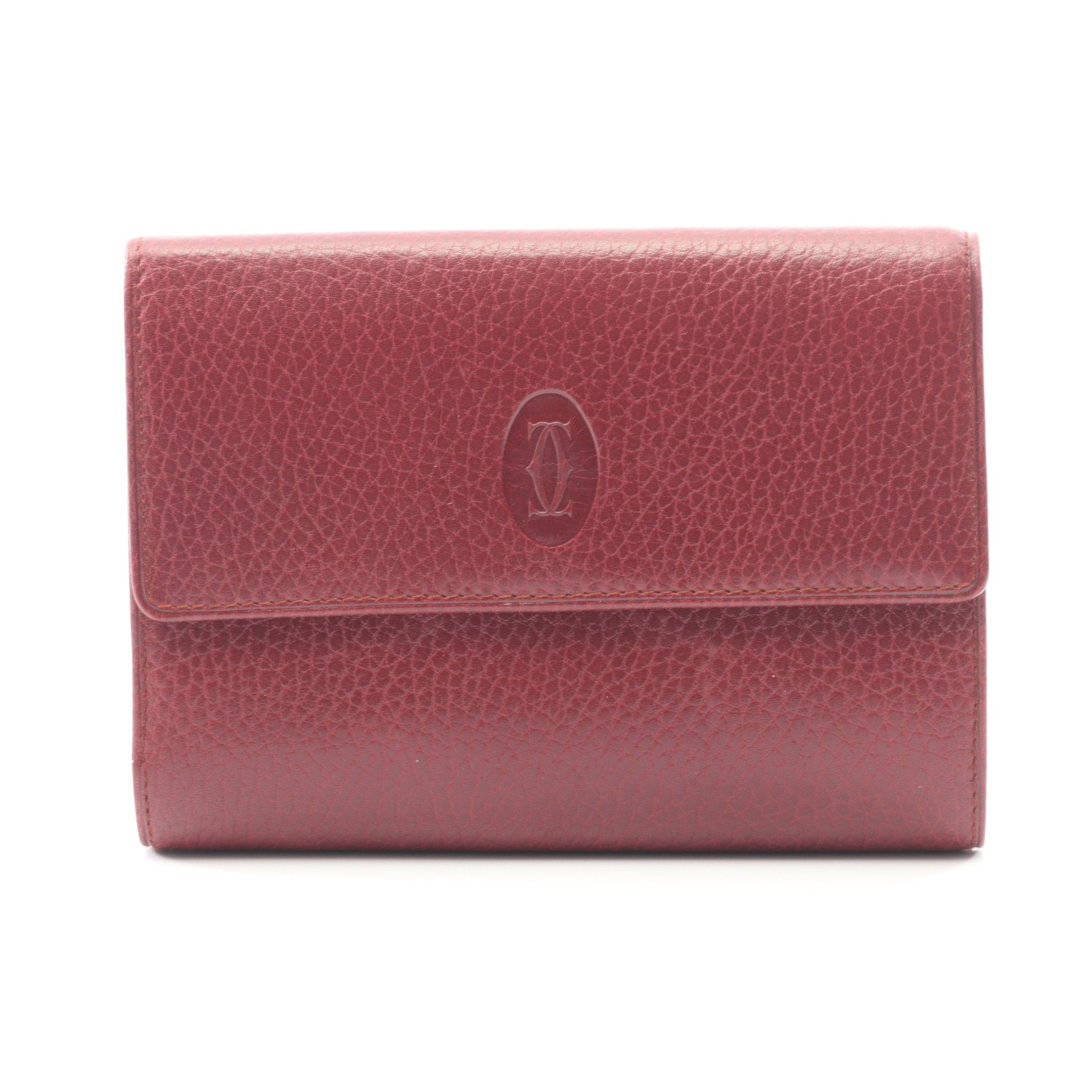 マストライン 三つ折り財布 レザー ボルドー がま口 カルティエ – RECLO