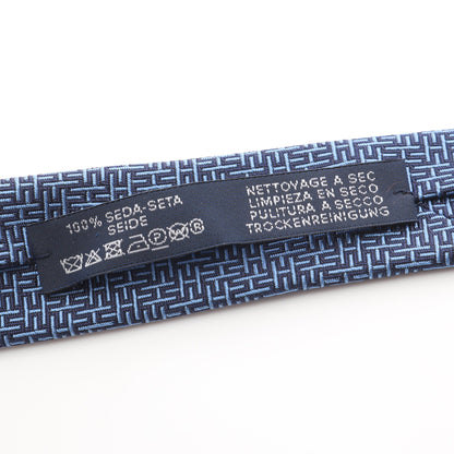 ジェオメトリカルH ネクタイ シルク ブルー エルメス 財布・小物 HERMES