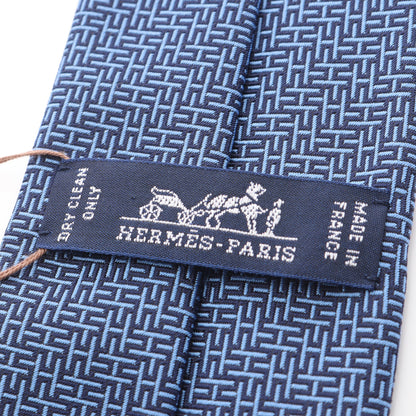 ジェオメトリカルH ネクタイ シルク ブルー エルメス 財布・小物 HERMES