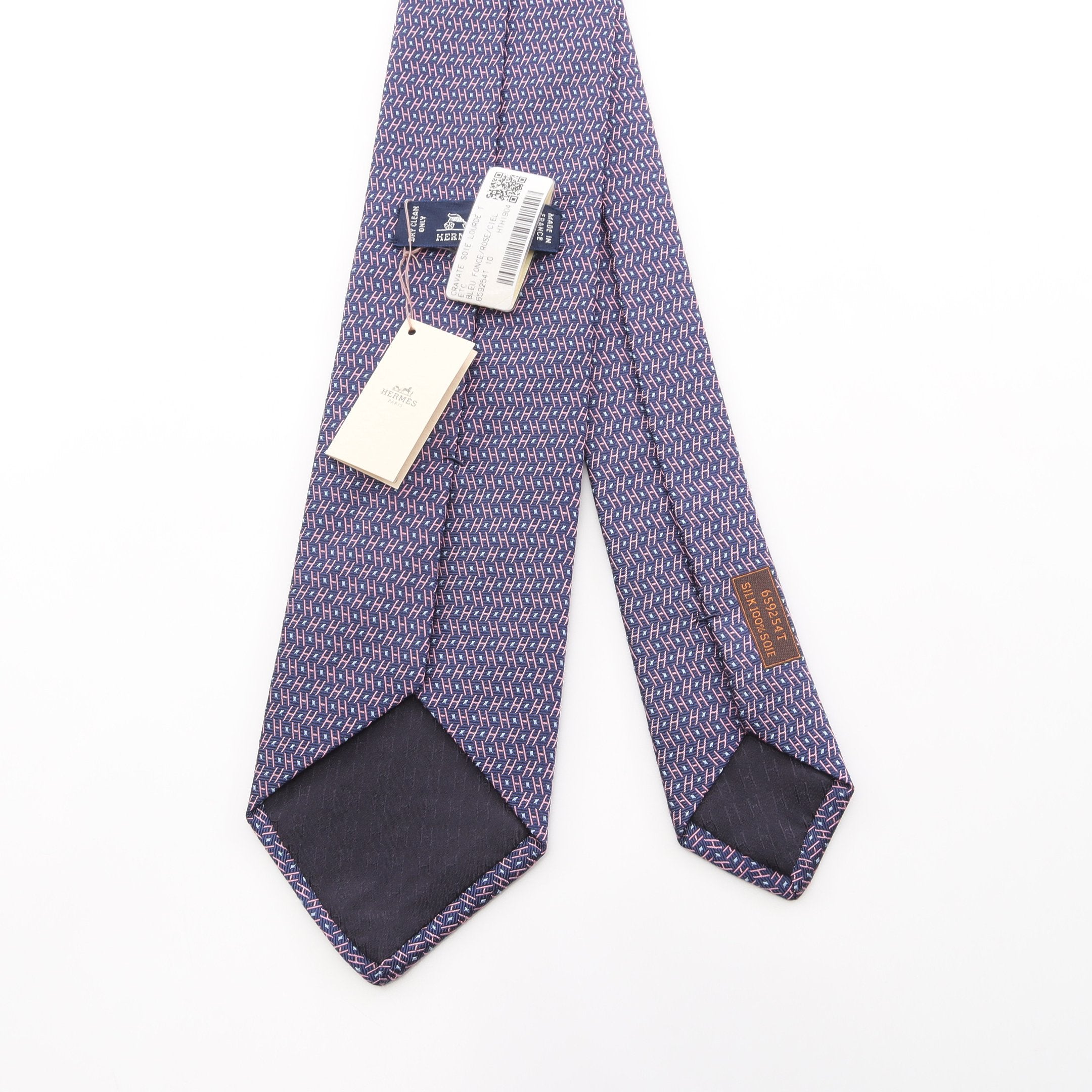 ✨美品✨HERMES エルメス ネクタイ 高級シルク H柄 総柄 パープル系