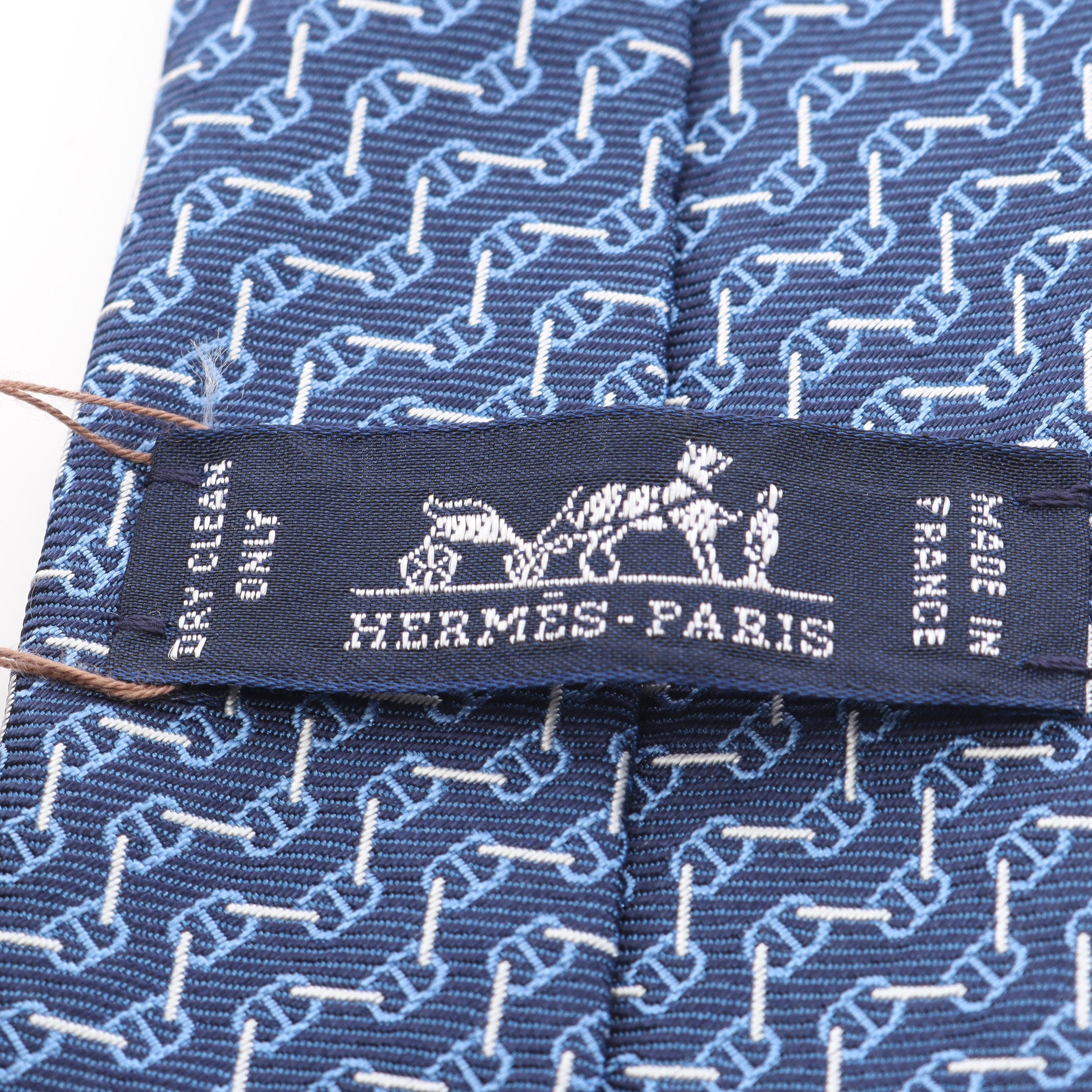 クラブデシェネ ネクタイ シルク ネイビー エルメス – RECLO