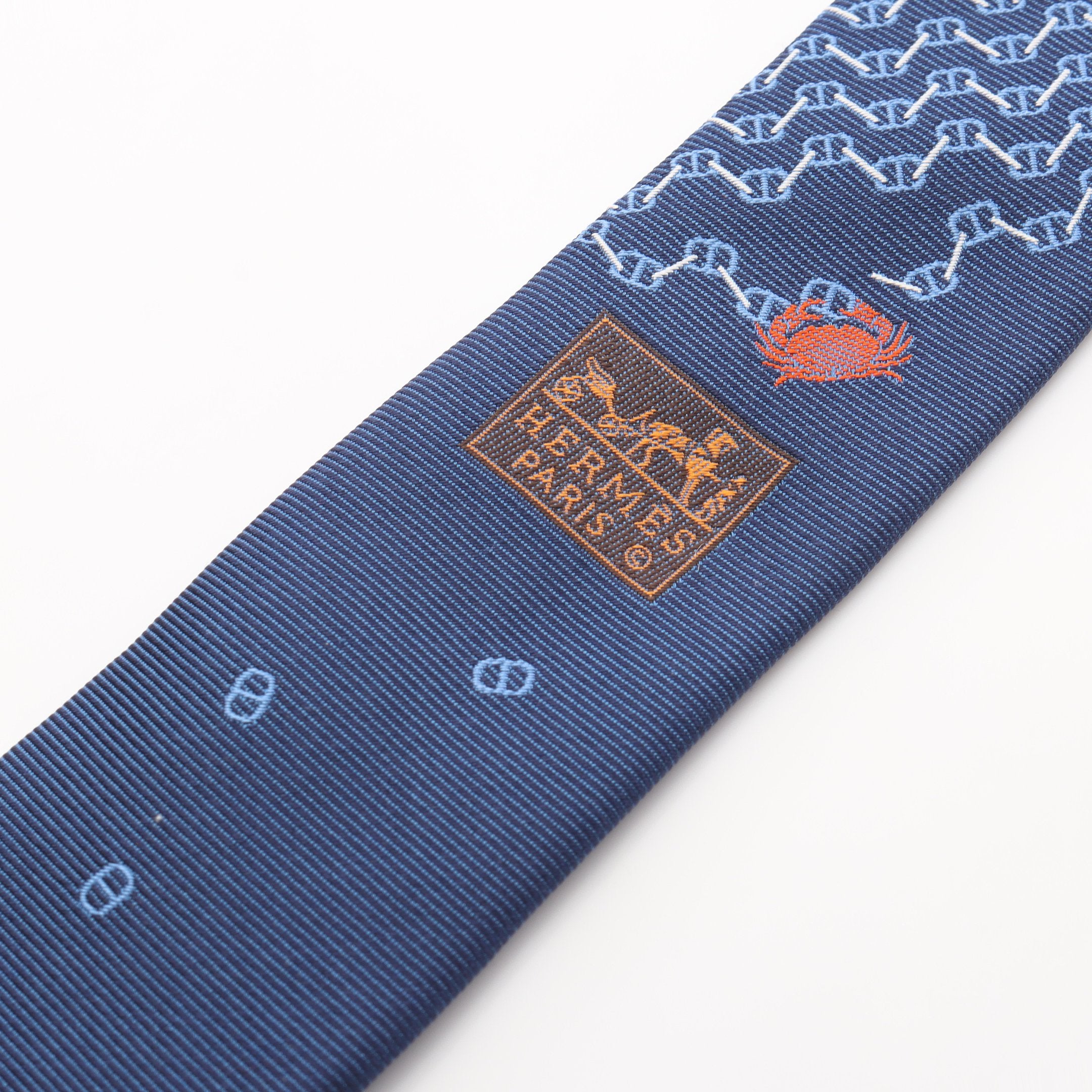 クラブデシェネ ネクタイ シルク ネイビー エルメス – RECLO