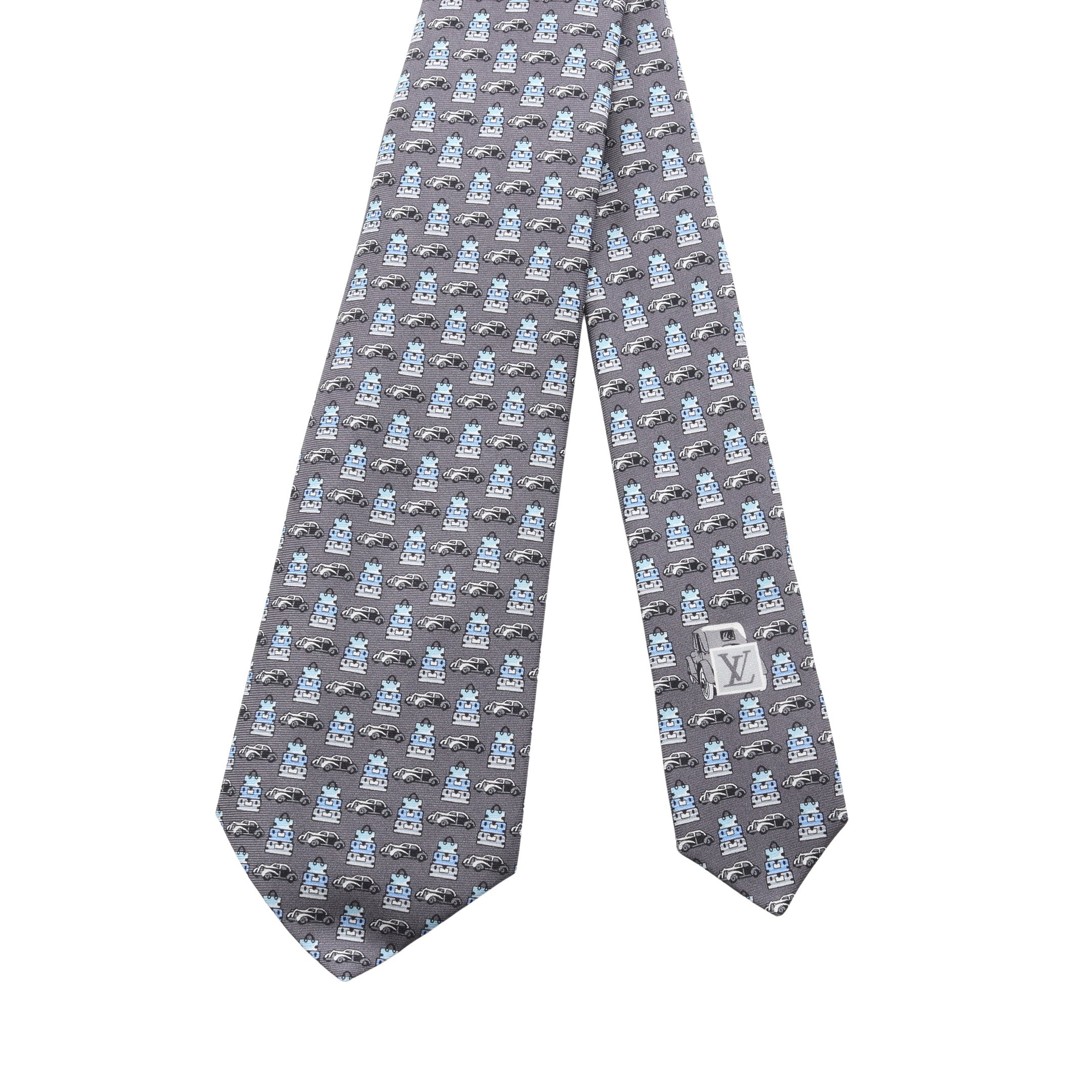 クラヴァット グローブトロット カーズ ネクタイ シルク グレー ライト