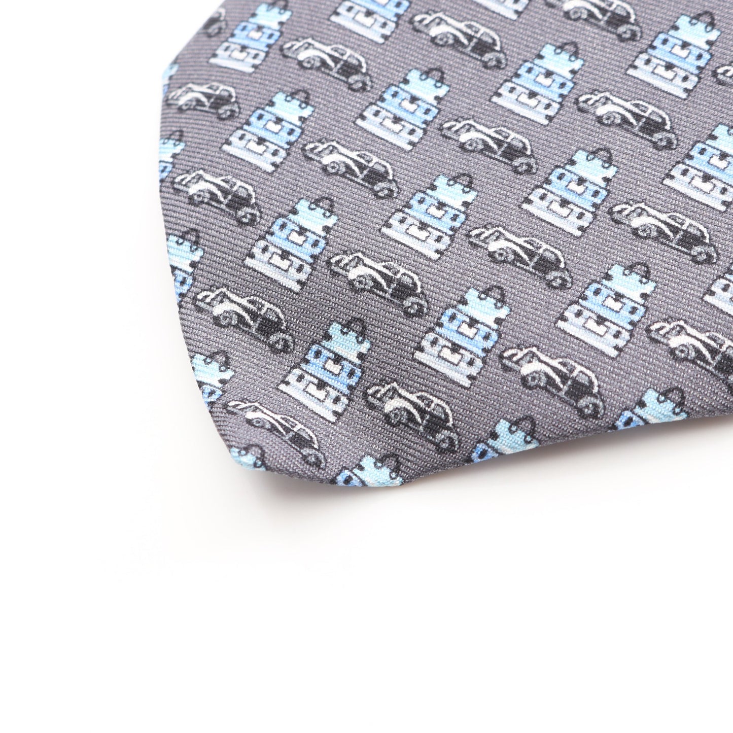 クラヴァット グローブトロット カーズ ネクタイ シルク グレー ライトブルー ルイヴィトン 財布・小物 LOUIS VUITTON
