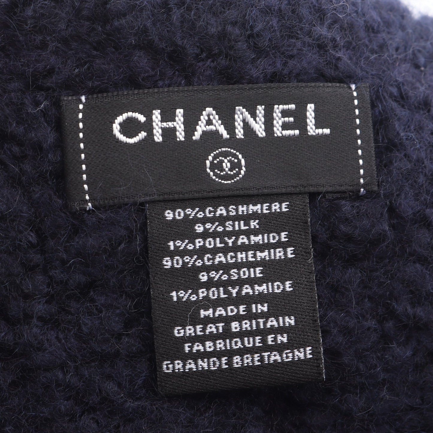 ココマーク マフラー カシミヤ シルク ネイビー シャネル 財布・小物 CHANEL