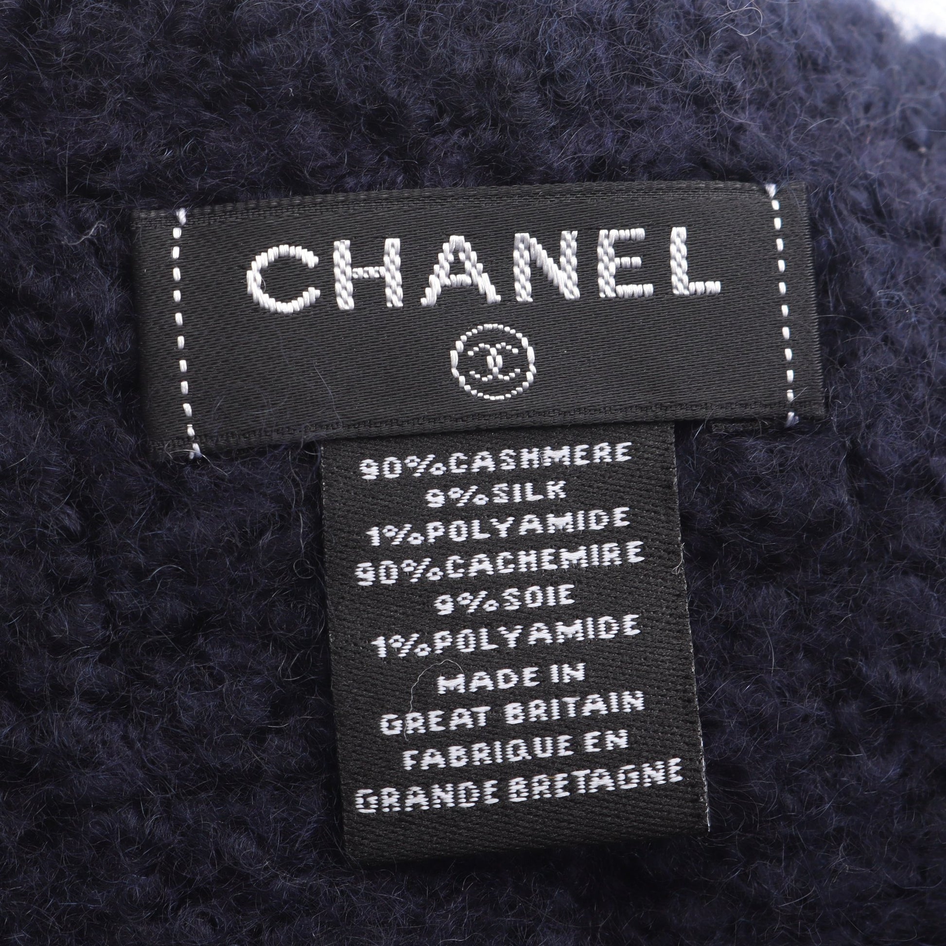 ココマーク マフラー カシミヤ シルク ネイビー シャネル 財布・小物 CHANEL