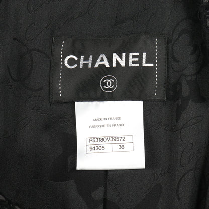 ココマークボタン ツイード コート コットン ブラック ダブルブレスト シャネル アウター CHANEL