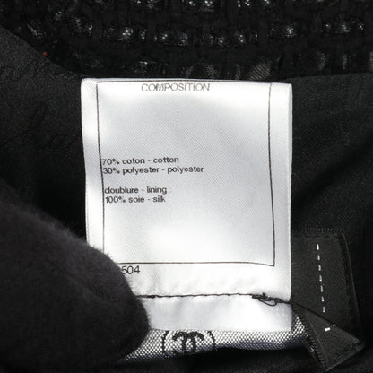 ココマークボタン ツイード コート コットン ブラック ダブルブレスト シャネル アウター CHANEL