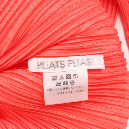 プリーツ ブラウス コーラルピンク フード付き プリーツプリーズ トップス PLEATS PLEASE
