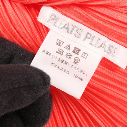 プリーツ ブラウス コーラルピンク フード付き プリーツプリーズ トップス PLEATS PLEASE