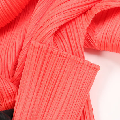 プリーツ ブラウス コーラルピンク フード付き プリーツプリーズ トップス PLEATS PLEASE