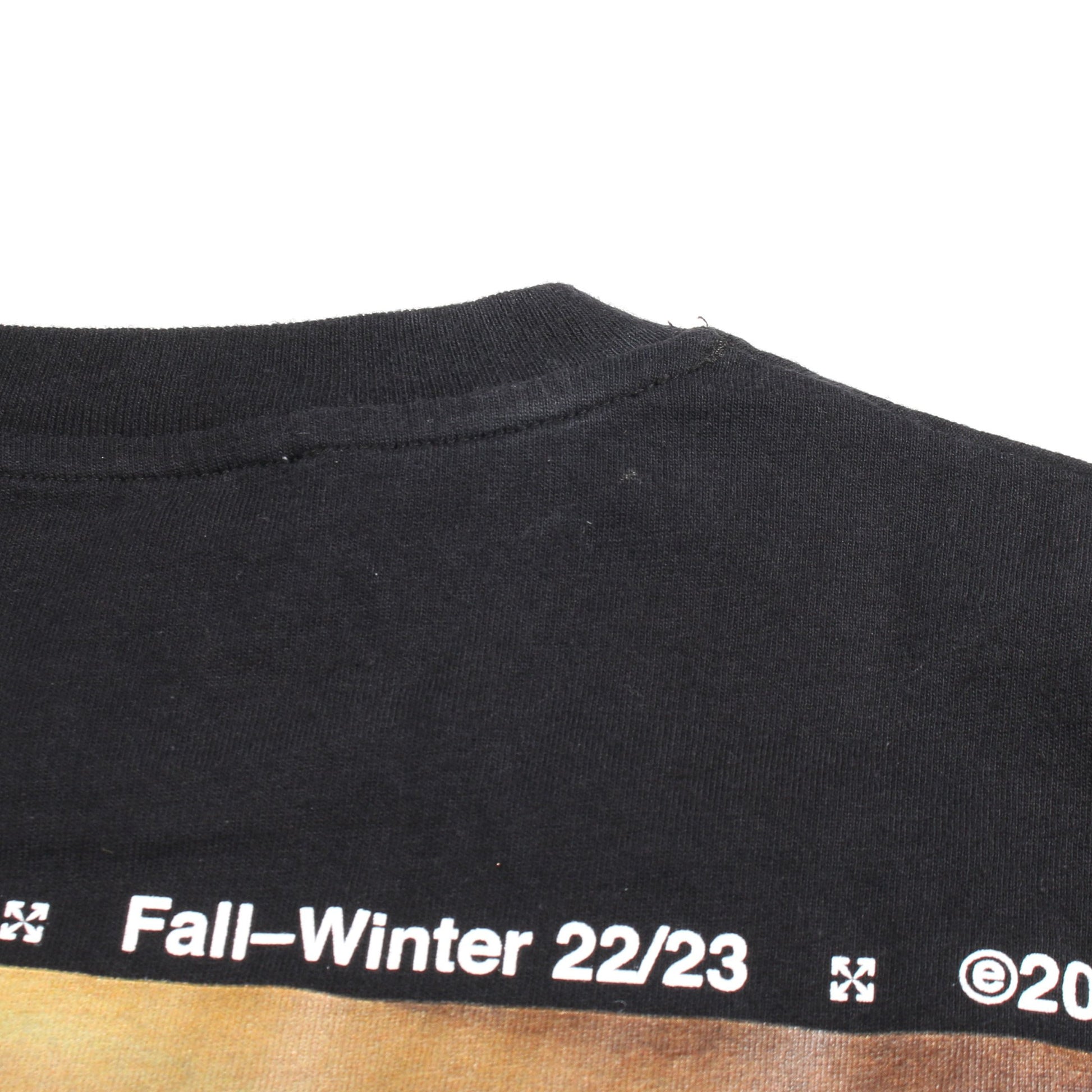Caravaggio Lute Slim 半袖Tシャツ クルーネック コットン ブラック オフホワイト トップス OFF-WHITE